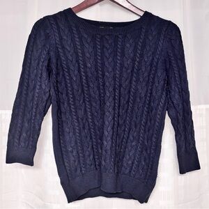 H&M Dark Blue Cable Knit Sweater